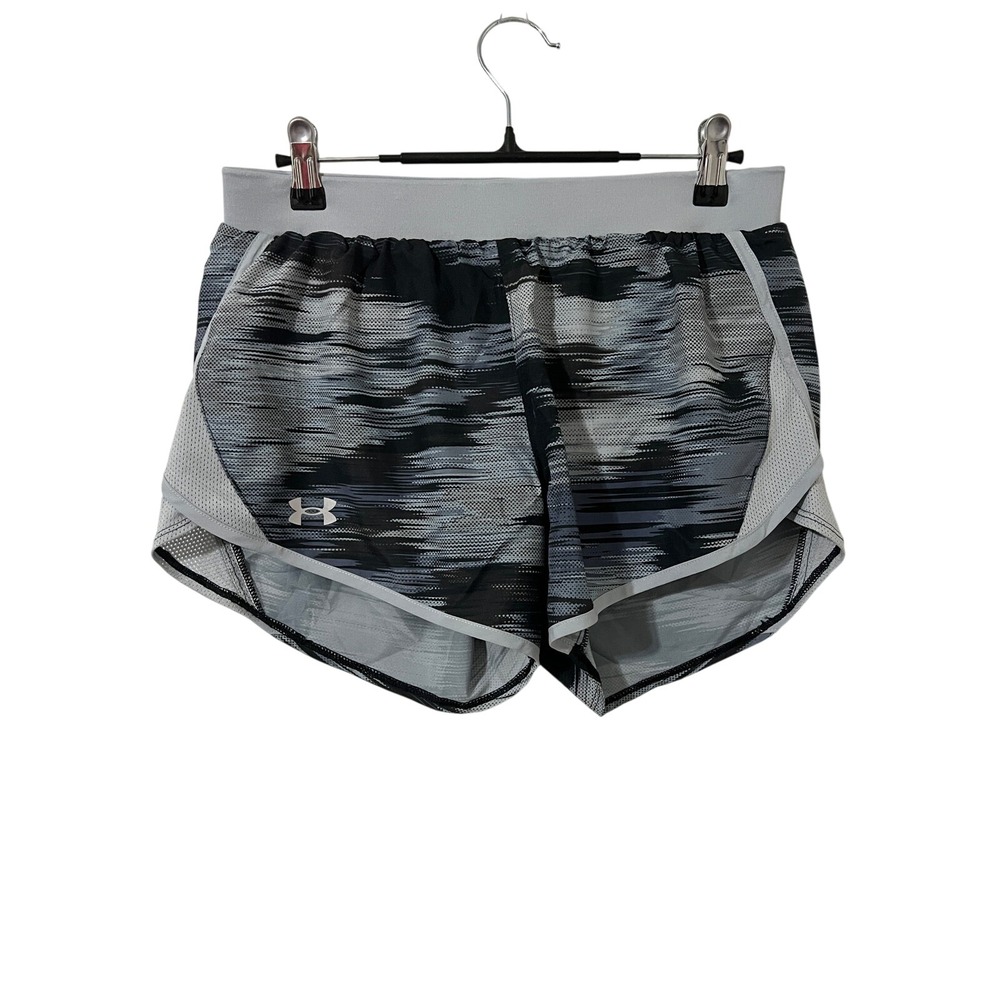 UNDER ARMOUR Running Shorts Women's Gray Black HeatGear Workout Loose Fit Small